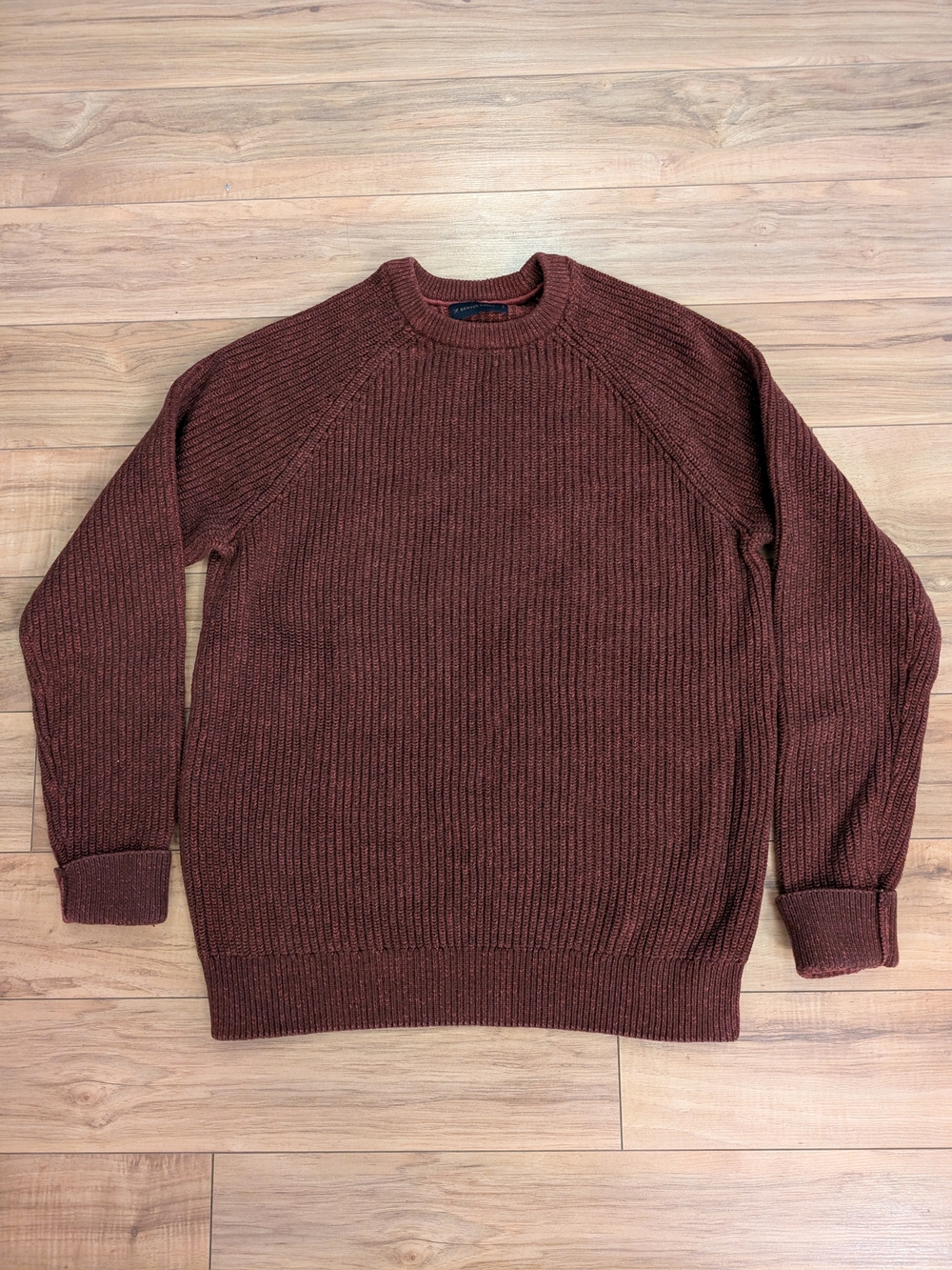 Men's Crewneck Ribbed Sweater (Red)